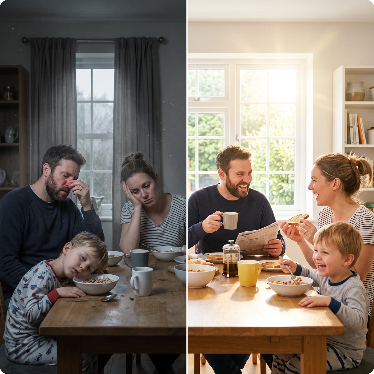 Family relaxing at home